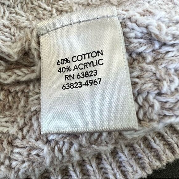 Christopher & Banks Cardigan Sweater Tan and White size Medium - Picture 8 of 8